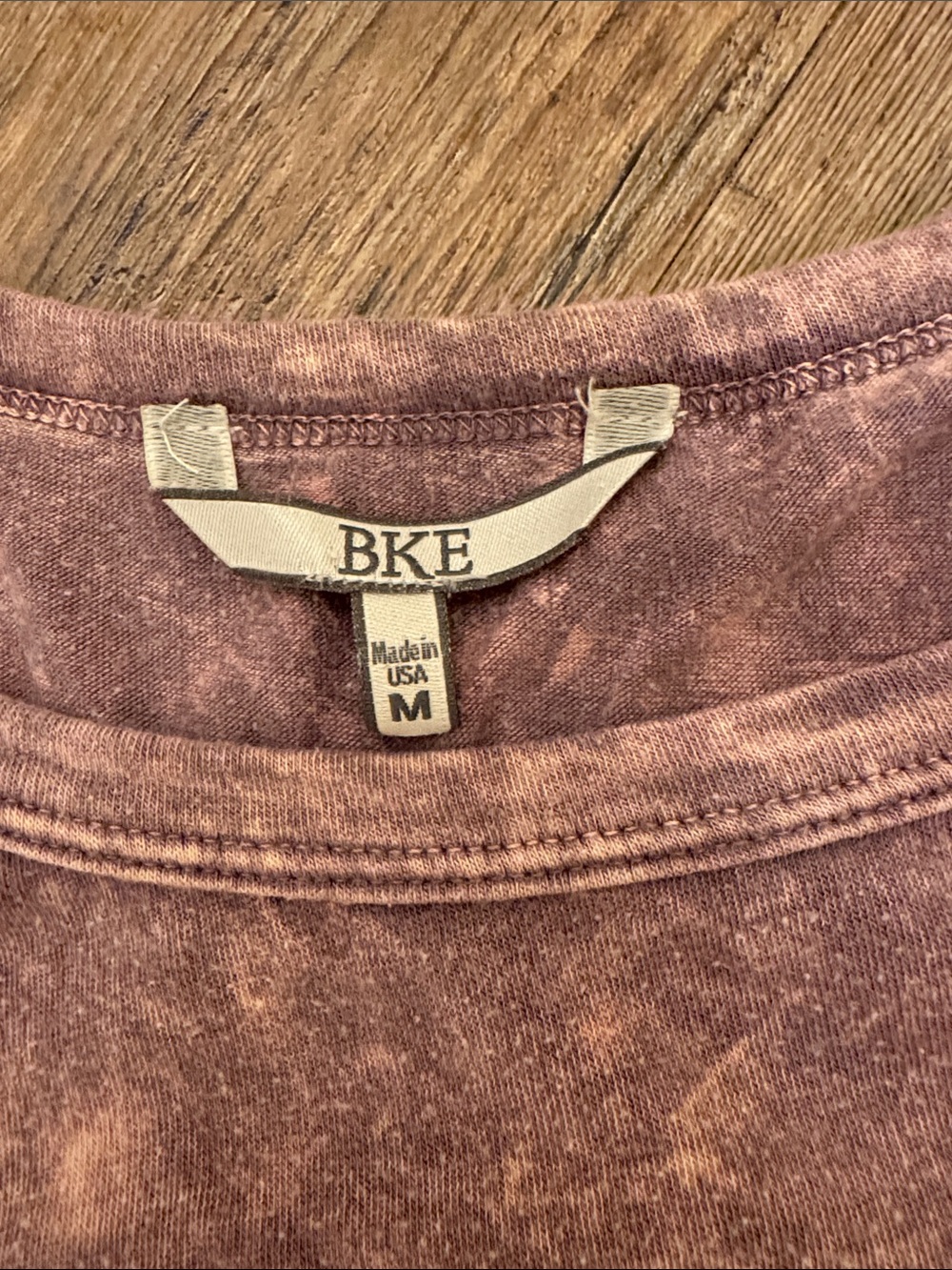 BKE Mauve Mineral Wash Short Sleeve Pocket Tee - Picture 2 of 3